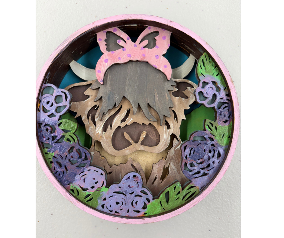 Highland Heifer Shadow Box Kit